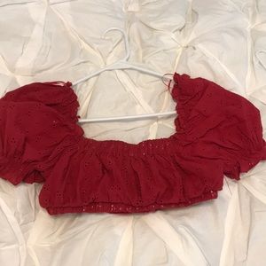 Princess Polly Red Cropped Top